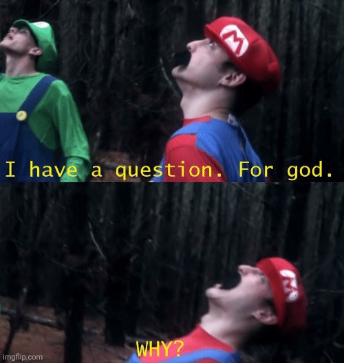 I have a question. For god...WHY? | image tagged in i have a question for god why | made w/ Imgflip meme maker