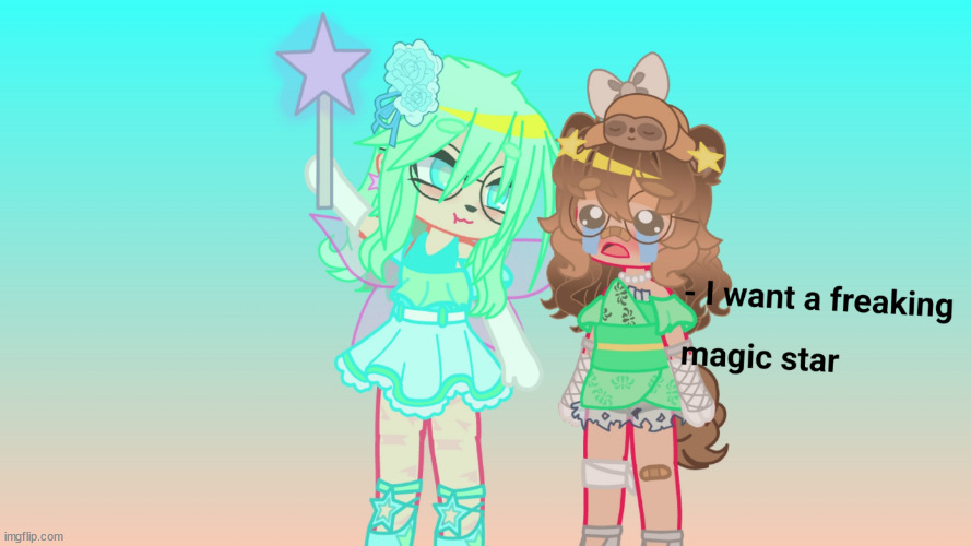 made this with my 2 main ocs! Meet Fxiry and Potato!! | image tagged in gacha,ocs,potato,stars | made w/ Imgflip meme maker