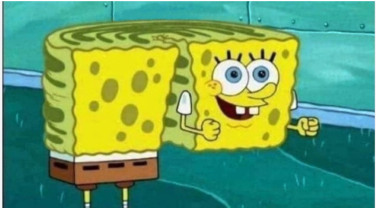 SpongeBob turning around Blank Meme Template