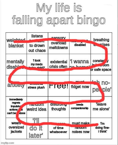 my life is falling apart bingo | image tagged in my life is falling apart bingo | made w/ Imgflip meme maker