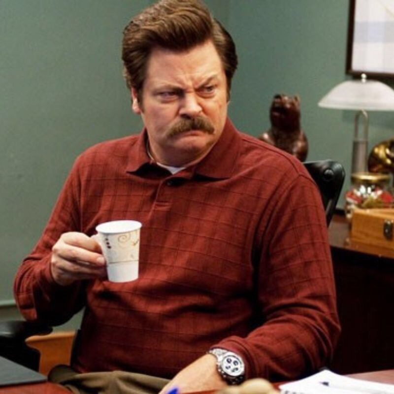 High Quality Ron Swanson is not pleased Blank Meme Template