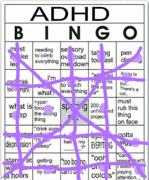 Weee! So many bingos! | image tagged in adhd bingo | made w/ Imgflip meme maker