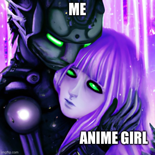 Alien hugging an Anime girl | ME; ANIME GIRL | image tagged in alien hugging an anime girl | made w/ Imgflip meme maker