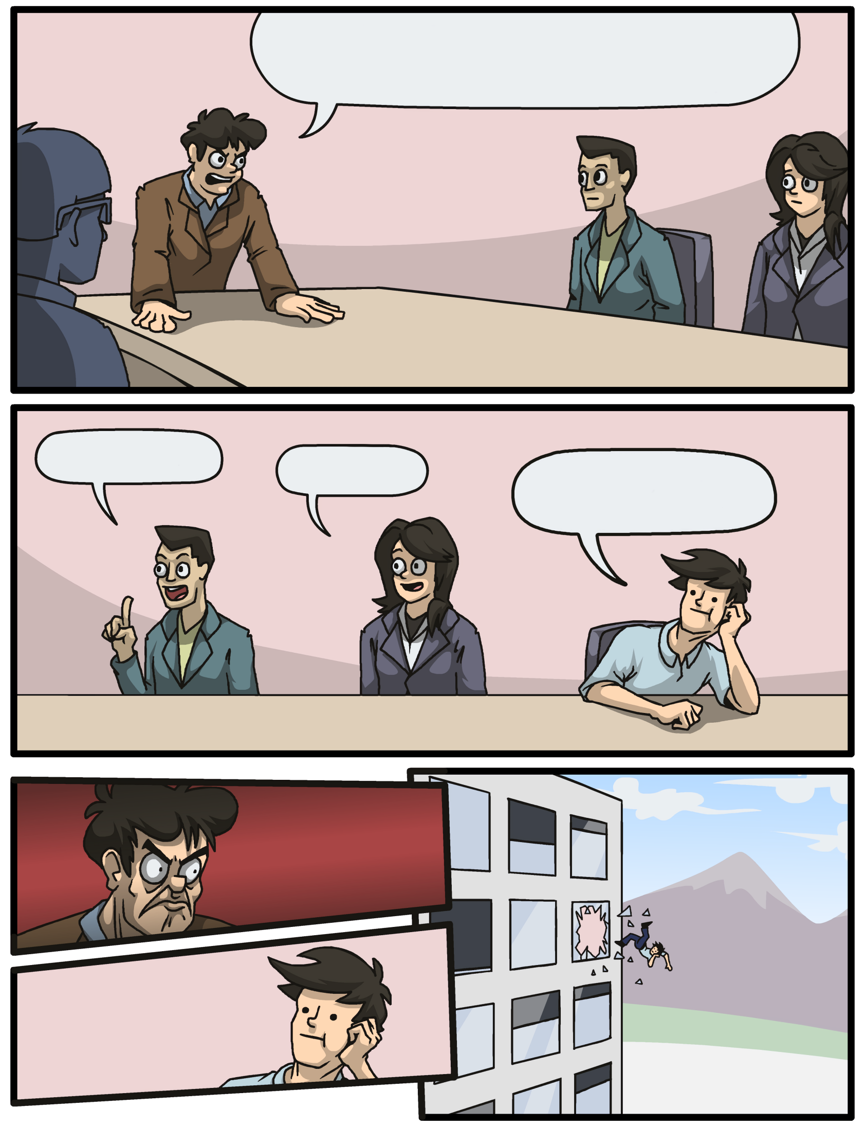 High Quality Boardroom Meeting 4K Blank Meme Template
