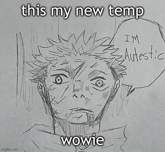 i'm autestic | this my new temp; wowie | image tagged in i'm autestic | made w/ Imgflip meme maker
