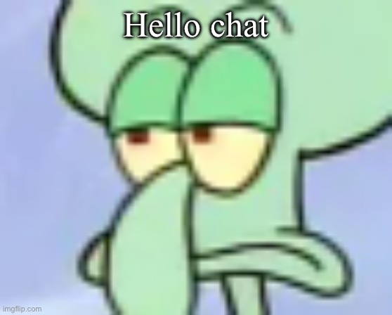 Bored Squidward | Hello chat | image tagged in bored squidward | made w/ Imgflip meme maker