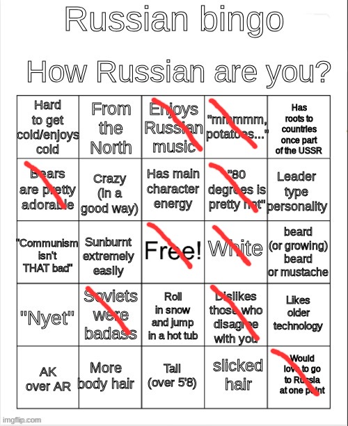 image title | image tagged in russian bingo | made w/ Imgflip meme maker