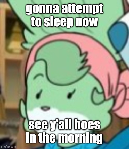 twemk | gonna attempt to sleep now; see y'all hoes in the morning | image tagged in twemk | made w/ Imgflip meme maker