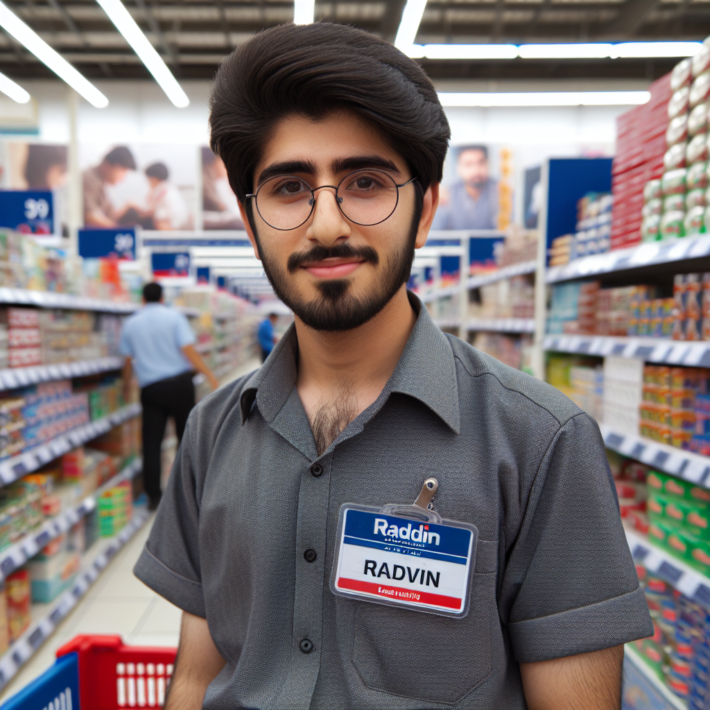 iranian walmart employee named radvin with glasses Blank Meme Template