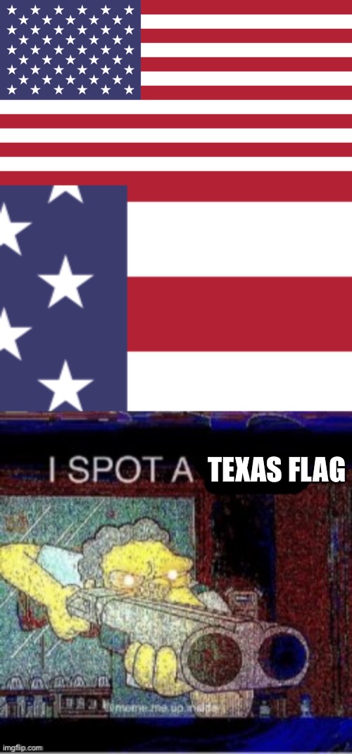 I SPOT A TEXAS FLAG | TEXAS FLAG | image tagged in flag of usa,i spot a x,texas,memes,funny | made w/ Imgflip meme maker
