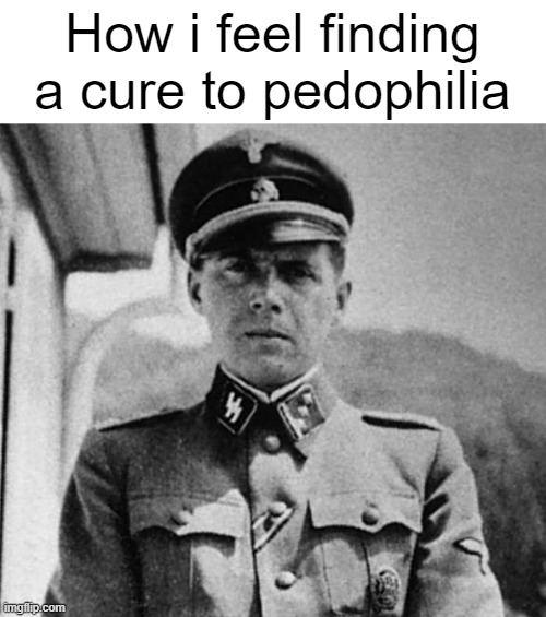 When i'm done with them the human centipede will look like a child's fairy tale | How i feel finding a cure to pedophilia | image tagged in dr josef mengele,memes,mappride | made w/ Imgflip meme maker
