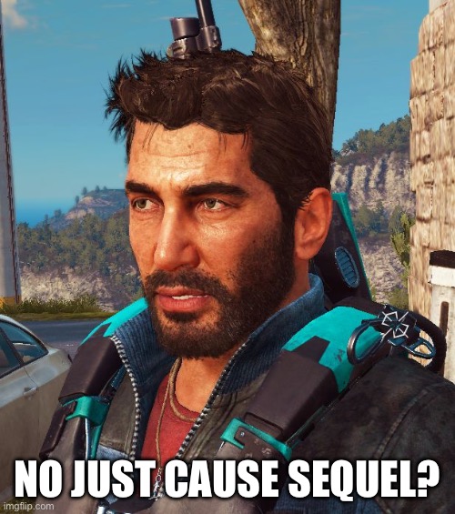 Just Cause 3 Things | NO JUST CAUSE SEQUEL? | image tagged in just cause 3 things | made w/ Imgflip meme maker