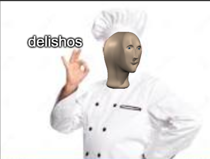 delishos meme man Blank Meme Template