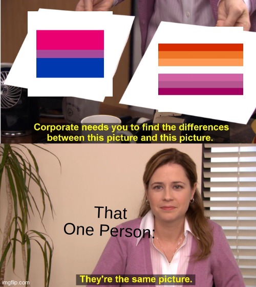 Bisexual meme | That One Person: | image tagged in memes,they're the same picture,lgbt,bisexual,lesbian | made w/ Imgflip meme maker