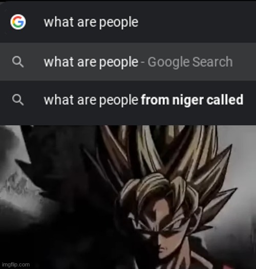 they're called NI- | image tagged in goku staring | made w/ Imgflip meme maker