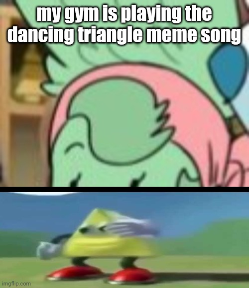 twemk | my gym is playing the dancing triangle meme song | image tagged in twemk | made w/ Imgflip meme maker