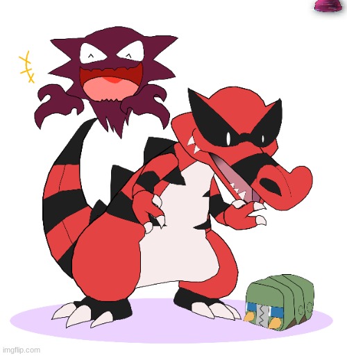 Drew my top three faves, how is it? :) | image tagged in pokemon,haunter,krookodile,charjabug | made w/ Imgflip meme maker