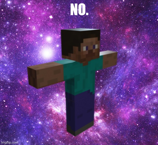 Space Steve | NO. | image tagged in space steve | made w/ Imgflip meme maker