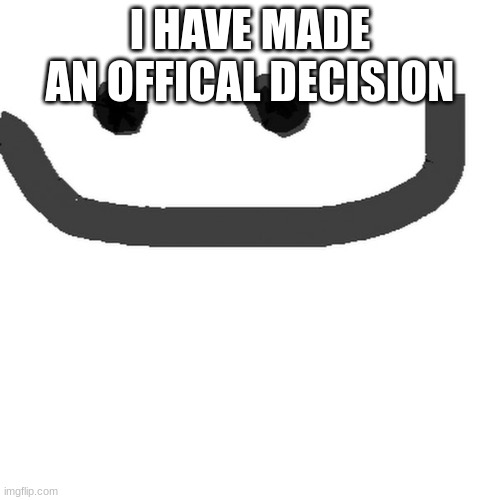 hmm.jpg | I HAVE MADE AN OFFICAL DECISION | image tagged in hmm jpg | made w/ Imgflip meme maker