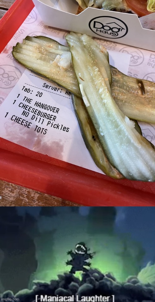 Me personally, I would eat the pickles, yummy | image tagged in stitch laughing,you had one job,memes,pickles,pickle,cheeseburger | made w/ Imgflip meme maker