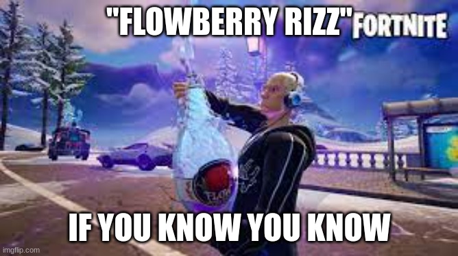 w rizz | "FLOWBERRY RIZZ"; IF YOU KNOW YOU KNOW | image tagged in rizz,fortnite | made w/ Imgflip meme maker