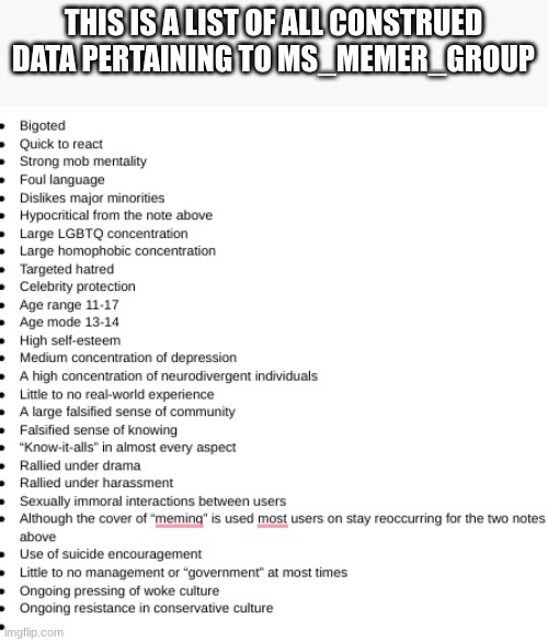 and counting* | THIS IS A LIST OF ALL CONSTRUED DATA PERTAINING TO MS_MEMER_GROUP | made w/ Imgflip meme maker
