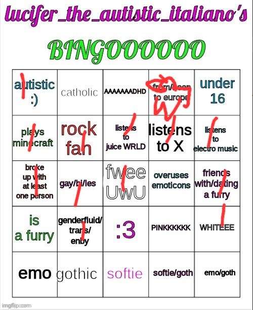 amognus gay anal sex | image tagged in lucifer_the_italiano's bingo | made w/ Imgflip meme maker
