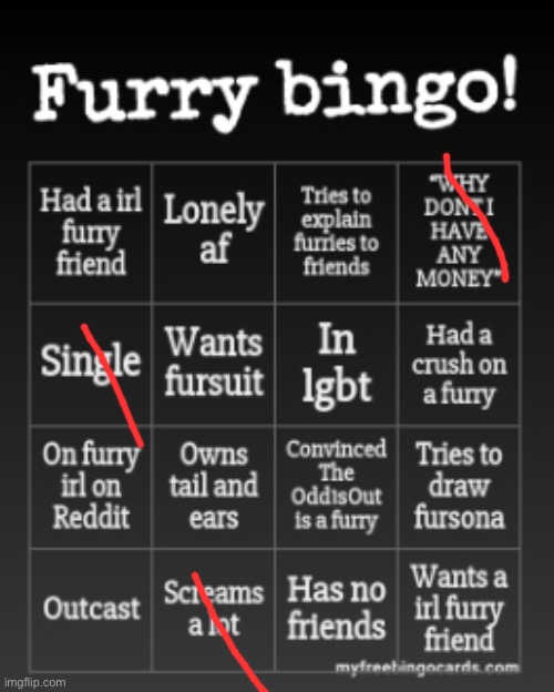 dont ask why i scream so much | image tagged in furry bingo | made w/ Imgflip meme maker