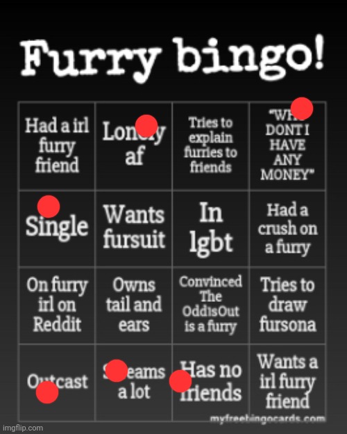 Furry bingo | image tagged in furry bingo | made w/ Imgflip meme maker