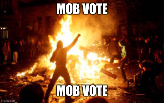 Anarchy Riot | MOB VOTE MOB VOTE | image tagged in anarchy riot | made w/ Imgflip meme maker