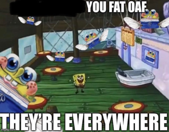 you fat oaf they’re everywhere | image tagged in you fat oaf they re everywhere | made w/ Imgflip meme maker