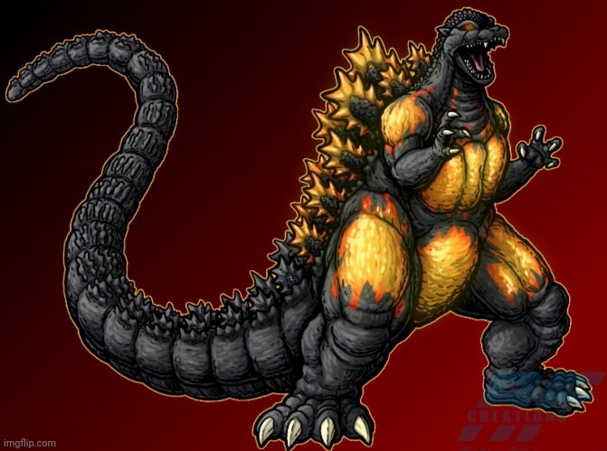 Draw Burning Gojira (him, not my character) | made w/ Imgflip meme maker