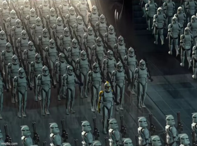 Clone trooper army | image tagged in clone trooper army | made w/ Imgflip meme maker