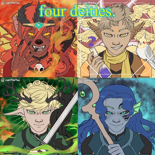 . | four deities. | made w/ Imgflip meme maker
