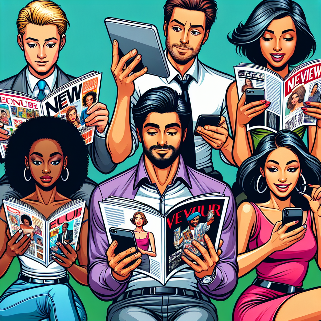 people are reading magazines online Blank Meme Template