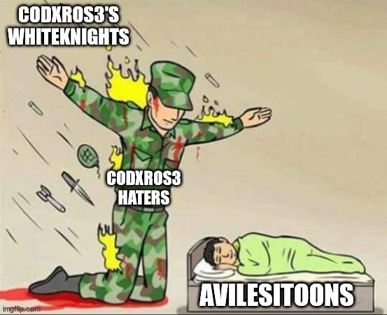 High Quality Avilesitoons' Friends Protecting Avilesitoons Blank Meme Template