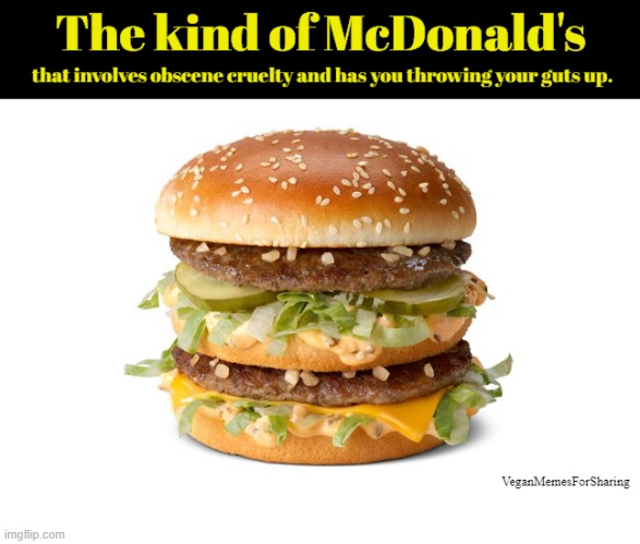 Muck | image tagged in vegan,veganism,burger,mcdonalds,hamburger,cow | made w/ Imgflip meme maker
