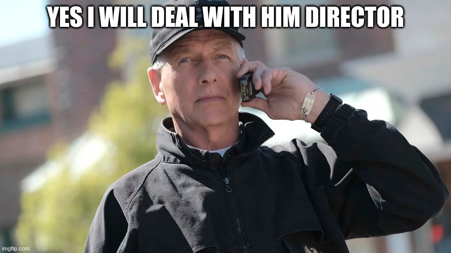 NCIS gibbs | YES I WILL DEAL WITH HIM DIRECTOR | image tagged in ncis gibbs | made w/ Imgflip meme maker