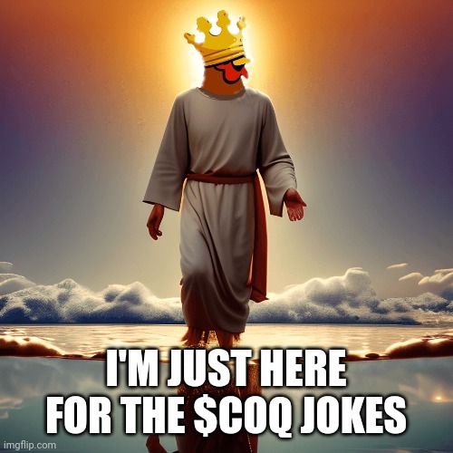COQ Mesajah | I'M JUST HERE FOR THE $COQ JOKES | image tagged in memes | made w/ Imgflip meme maker