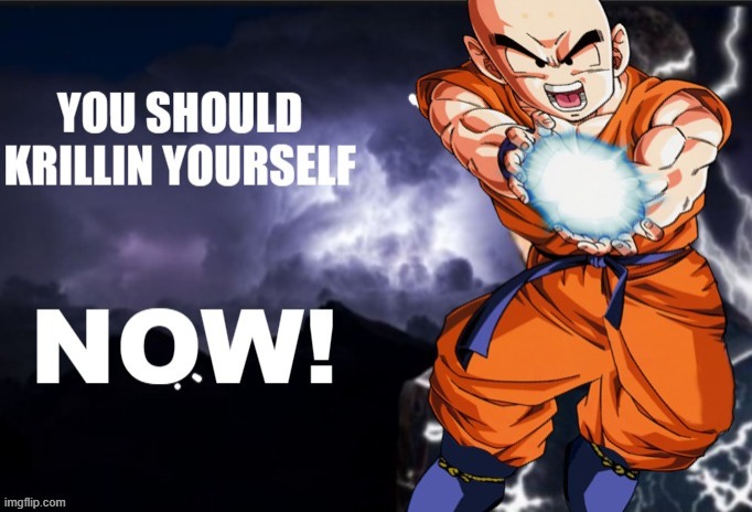 you should krillin your self now | image tagged in you should krillin your self now | made w/ Imgflip meme maker