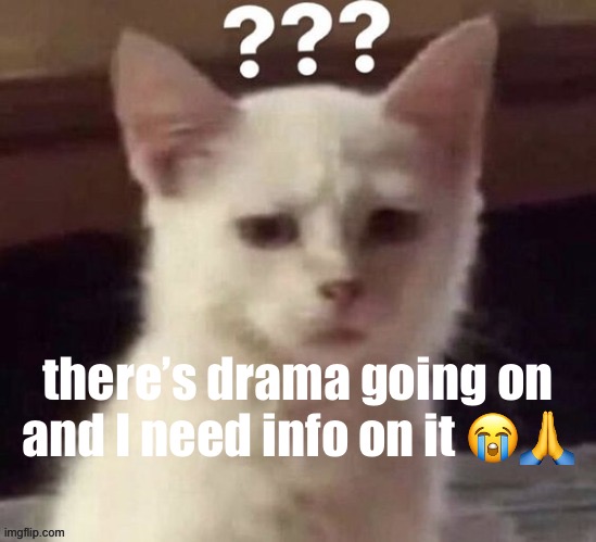 ? | there’s drama going on and I need info on it 😭🙏 | made w/ Imgflip meme maker