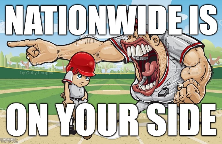 Baseball coach yelling at kid | NATIONWIDE IS; ON YOUR SIDE | made w/ Imgflip meme maker