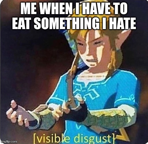 Link~ Visible disgust | ME WHEN I HAVE TO EAT SOMETHING I HATE | image tagged in link visible disgust | made w/ Imgflip meme maker