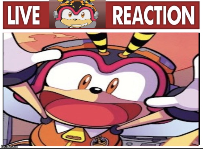 Live Charmy reaction | image tagged in live charmy reaction | made w/ Imgflip meme maker