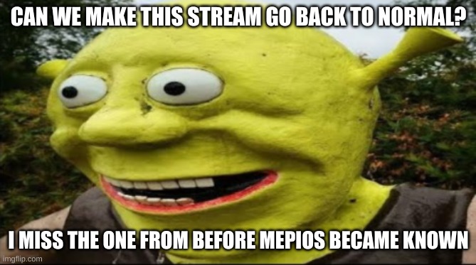 srsly i don't like how you guys milk him. just post in the Mepios_sucks stream | CAN WE MAKE THIS STREAM GO BACK TO NORMAL? I MISS THE ONE FROM BEFORE MEPIOS BECAME KNOWN | image tagged in shrek nah bro,dive | made w/ Imgflip meme maker
