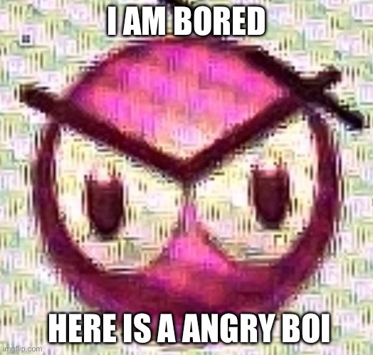Here is a angry boi | I AM BORED; HERE IS A ANGRY BOO | image tagged in memes | made w/ Imgflip meme maker