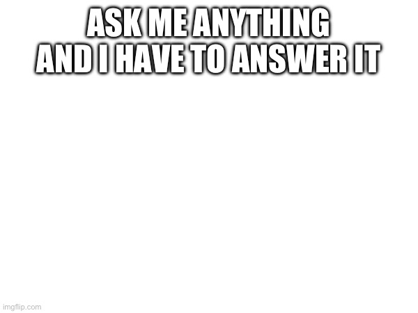 ASK ME ANYTHING AND I HAVE TO ANSWER IT | made w/ Imgflip meme maker