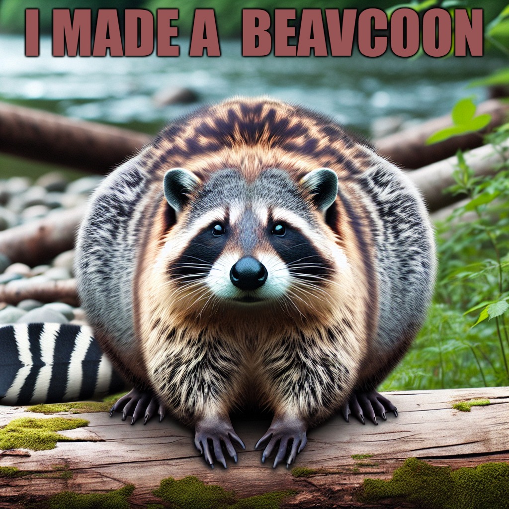 beavcoon | I MADE A  BEAVCOON | image tagged in beavcoon,kewlew | made w/ Imgflip meme maker