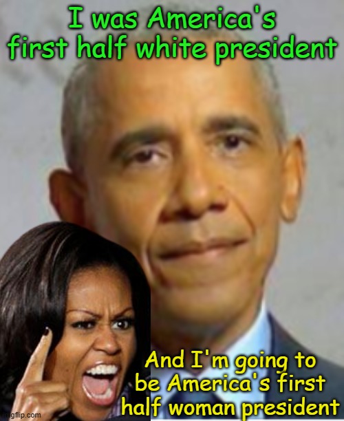 Biden Harris 202.... wait a minute, we have a substitution coming in off the bench! | I was America's first half white president; And I'm going to be America's first half woman president | image tagged in obama | made w/ Imgflip meme maker