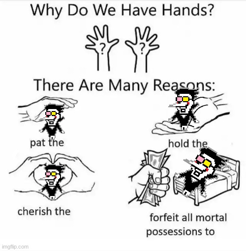 funky trash man | image tagged in why do we have hands all blank,spamton,deltarune | made w/ Imgflip meme maker